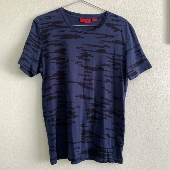 HUGO BOSS mens graphic army abstract print tee t-shirt short sleeve Medium - Picture 2 of 7